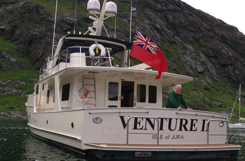 Tony in V2 cockpit Scavaig